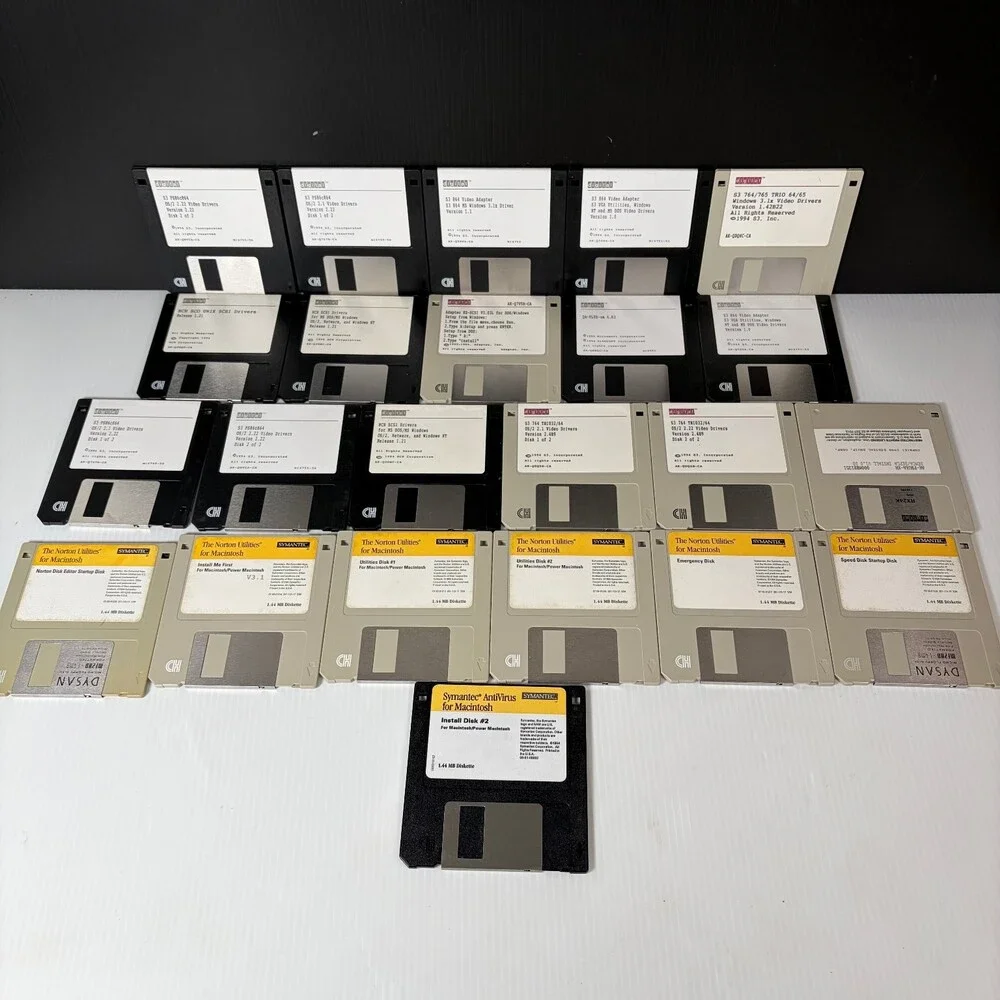 Vintage Mixed PC & Macintosh System Software Lot of 23 3.5